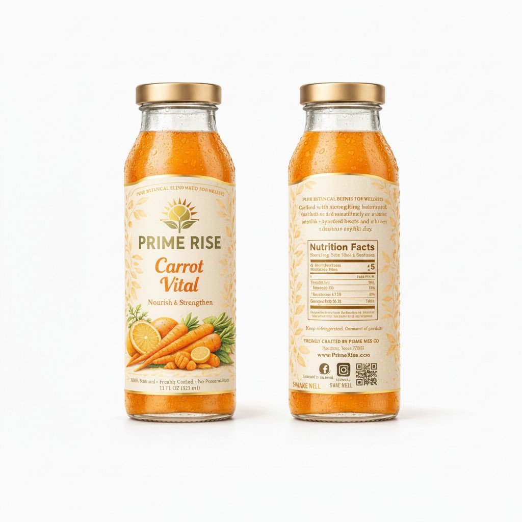 Carrot Vital front and back labels