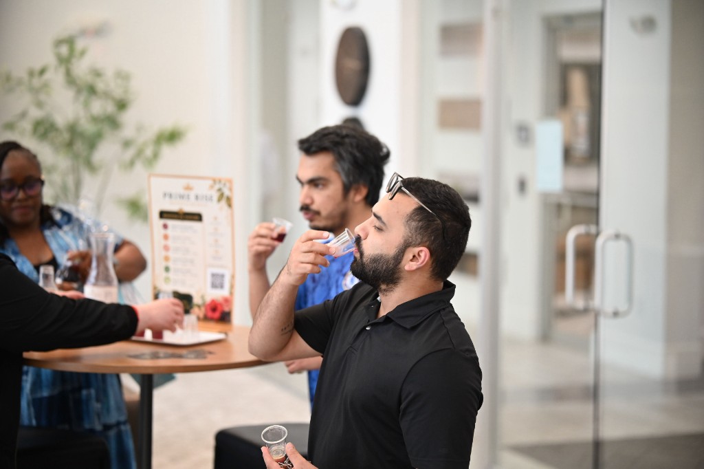 Prime Rise tasting station at a retail partner location