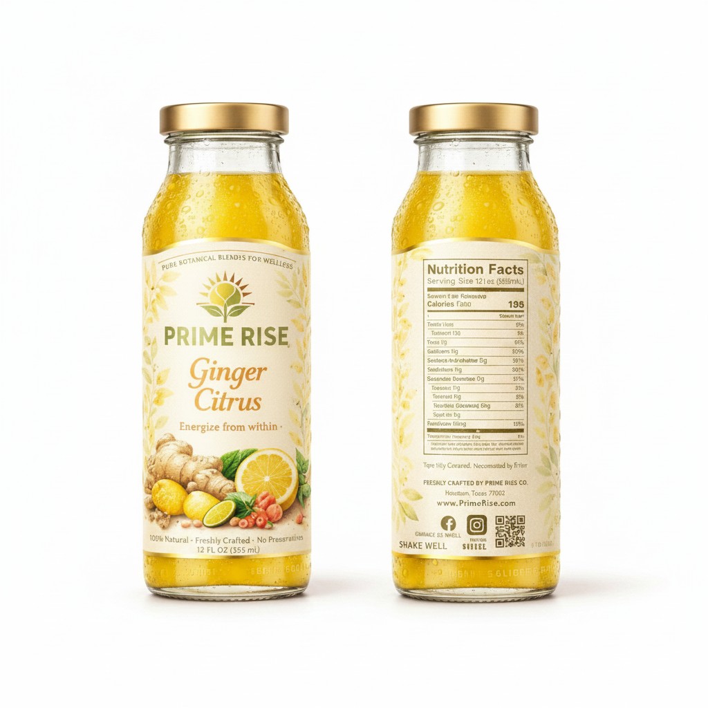 Ginger Citrus front and back labels